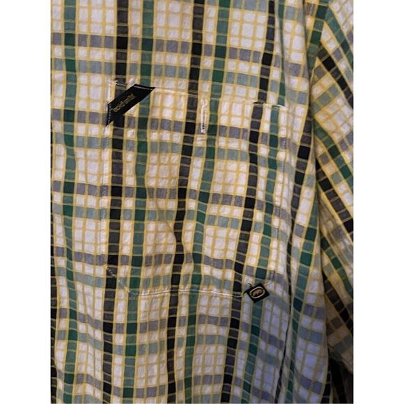 Ecko Unltd Mens Yellow & Blue Short Sleeve Plaid Button-Up Shirt Size XL - Picture 11 of 15